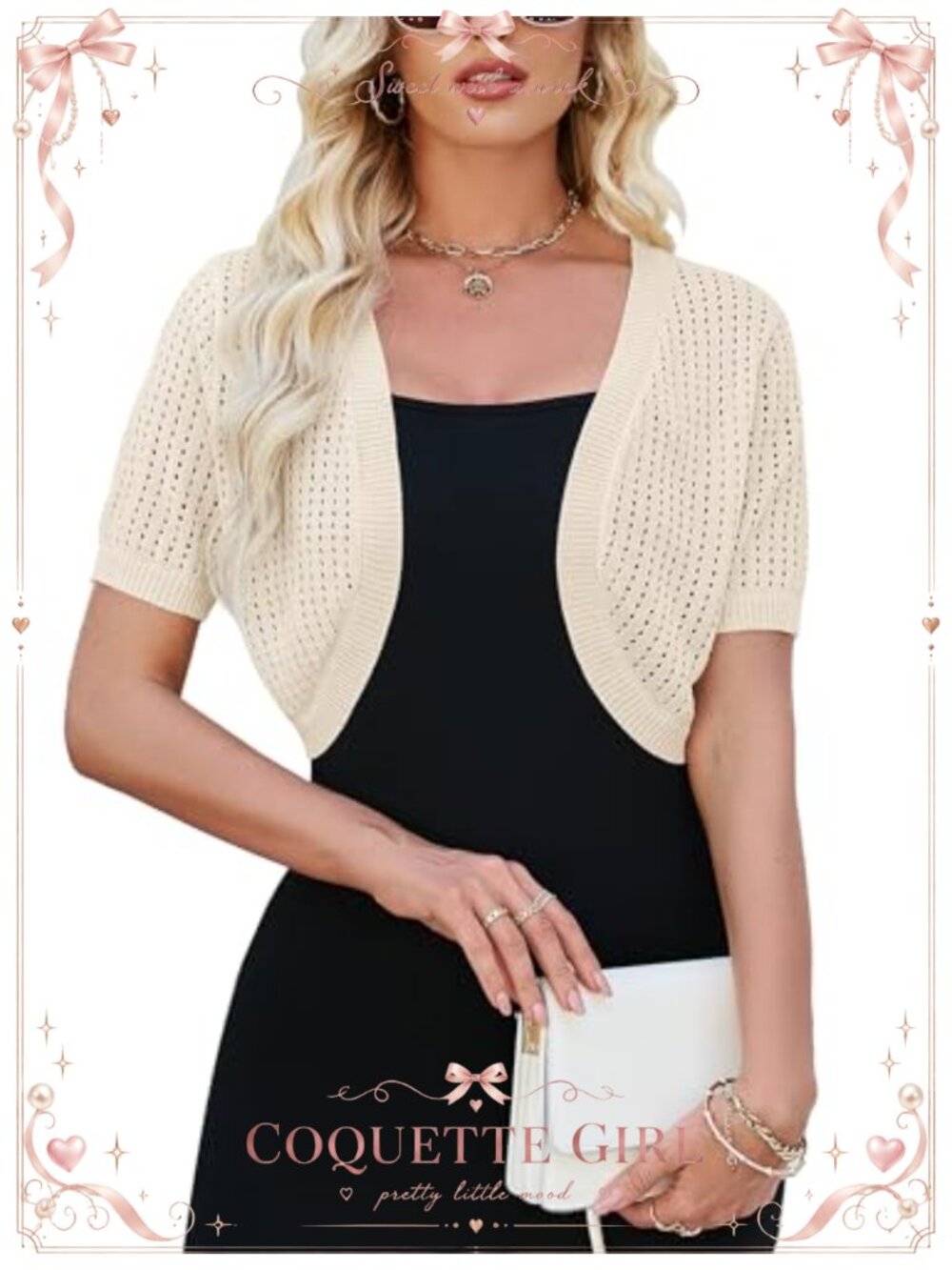 Womens Short Sleeve Shrug Cardigan Lightweight Open Front Knit Bolero Sweater